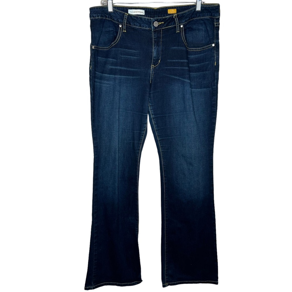 Anthropologie Pilcro Low Rise Boot Cut Jeans Blue Sz 33 Dark Blue Retro